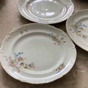 Set 3 Chodziez Poland Margaret Pattern Floral design gold trim 10"‎ Cottagecore